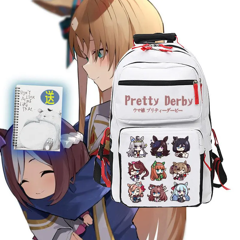 Jockey Girl Anime Tokai Emperor Oguri Hat Mi Bath Peripheral Cartoon Print Large Capacity Backpack YJ Anime