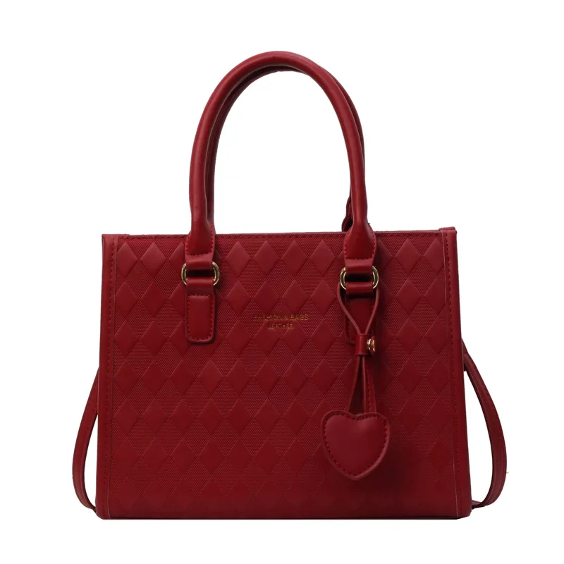 Borsa da sposa rossa da donna nuova tendenza borsa tote all-in-one di grande capacità borsa a tracolla singola con senso senior borsa a tracolla