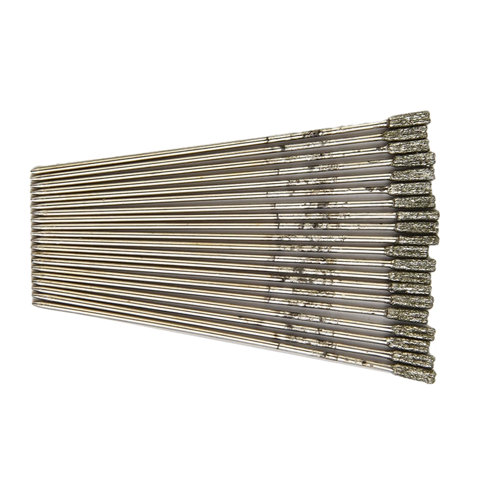 Brocas para agujeros, taladro lapidario de 1,2mm, 20 piezas, fresas de brocas de diamante, taladro de banco pequeño plateado, máquina perforadora de ágata