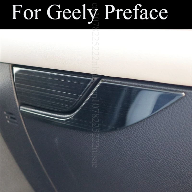 

For Geely Preface 2025 2026Door Handle Trim Carbon Fiber Pattern Interior Decoration Strip Scratch Resistant Auto Accessories