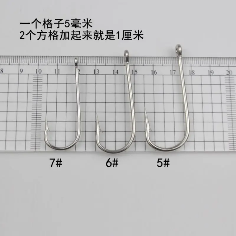 FTK High Carbon Steel Barbed Fishing Hook Sea Fishing Long Handle Hook With EYE for Catfish Black Porgy Fishing