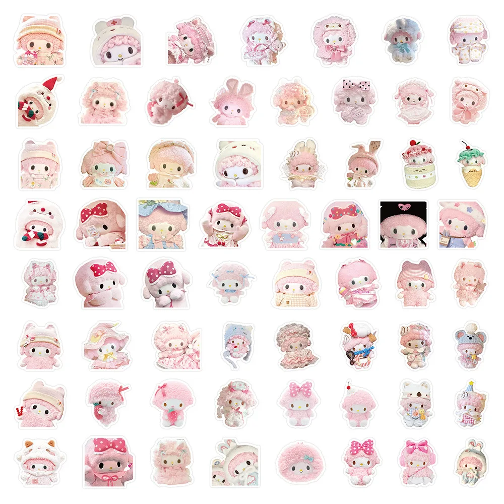 63 قطعة الكرتون لطيف سانريو البيانو الكتابة على الجدران ملصق DIY بها بنفسك الديكور قضية الهاتف المحمول دفتر كوب ماء لعبة هدية ملصق