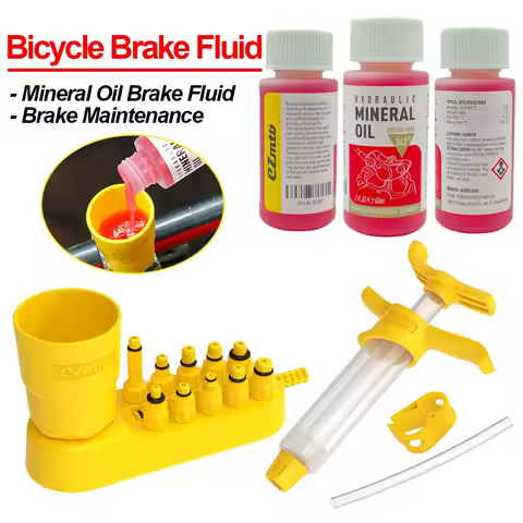 High Performance Bicycle Brake Mineral Oil - 60 Ml/2 Oz - for Shimano and Tektro Hydraulic Brake System Oil Fill Tool Kit