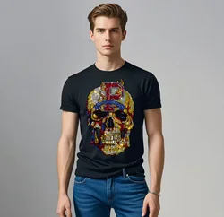 T-shirt Summer Cotton designer Plein ali brand Top Rhinestones Tee Men's Fashion Round Neck Top Clothing