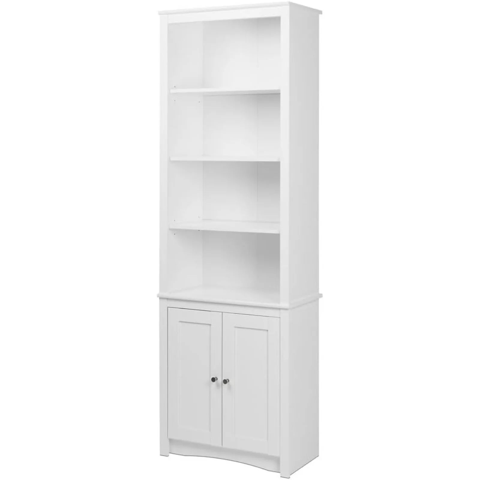 

US Sonoma Tall 6-Tier Bookcase 80"H with Doors & 2 Adjustable Shelves, White Storage Cabinet, Modern Display Cabinet