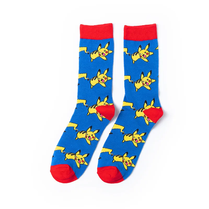 Pokemon Pikachu Poke Ball Men\'s socks Trend Medium Tube Socks Anime Figure Unisex Athletic Socks Harajuku Breathable Socks Gifts