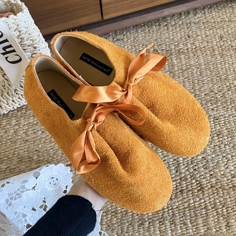 

Замшевые модные туфли на плоской подошве, женская повседневная обувь с круглым носком, женская дизайнерская обувь в стиле ретро, женская обувь Zapatos De Mujer