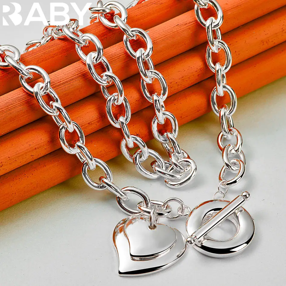 

ALISUN 925 Sterling Silver Heart Necklace For Women Charm Trend Birthday Gifts Fashion Party Fine Jewelry