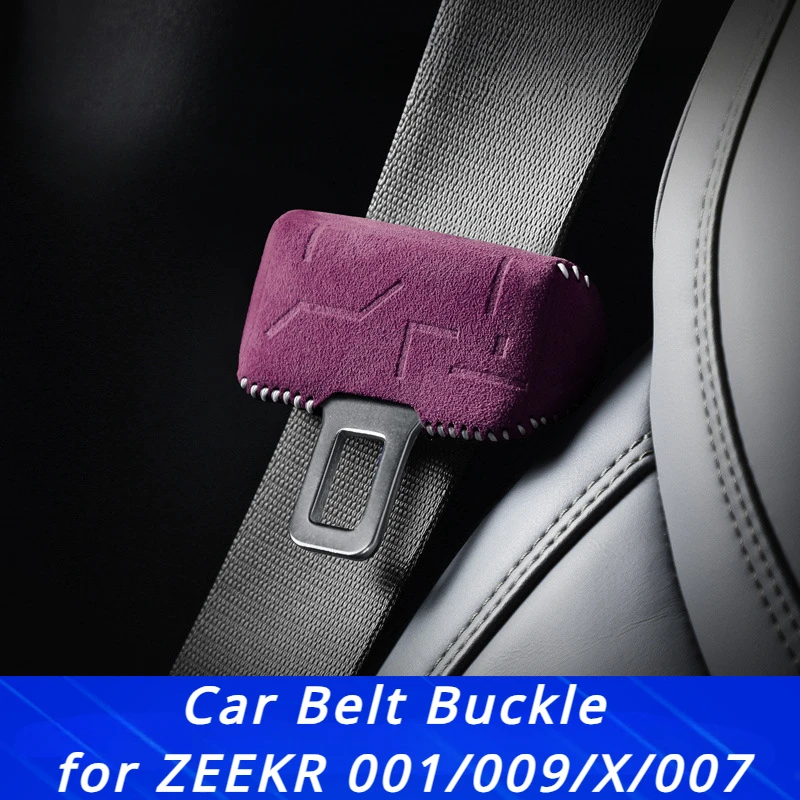 Car Safety Belt Buckle Clip Protective Cover for Zeekr 001/009/X Safety Belt Anti-Scrape Protective Sleeve Cover Decoration