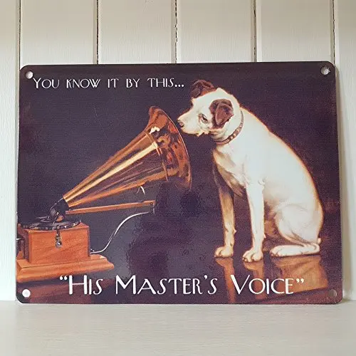 His Masters Voice You Know It By This small Steel Tin Sign Wall Decor Metal Poster Metal Painting Metal Palque 2020 Drop Sh sign