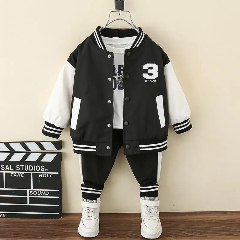 

2023 Kids Clothes Boys Spring Autumn teen Sports Suit Boys Set tracksuits Children baseball Clothing Set 2pcs coat+Pants 2-12y