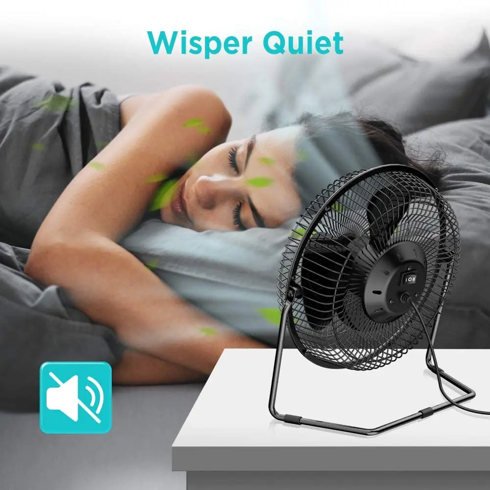 8inch USB desktop fan, portable personal cooling fan, 2-speed adjustable, 360° ° Rotating, BLDC brushless motor, low noise and strong airflow, durable metal frame, classic retro desktop fan, suitable for home/bedroom/office/school (USB powered only)