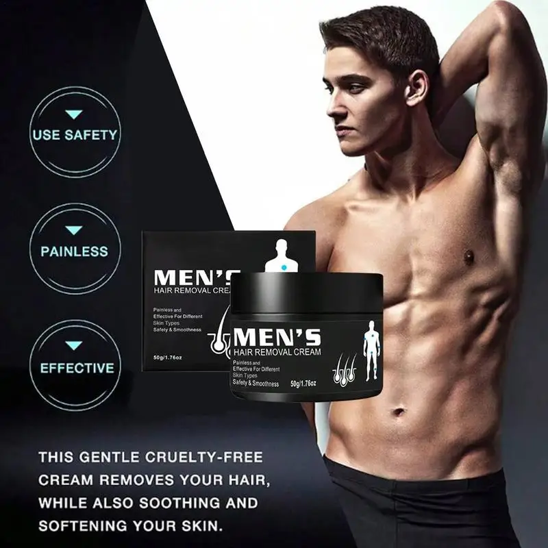 Hair Removal Cream 1.76oz Private At Home Hair Removal Cream For Men Soothing Depilatory For Unwanted Coarse Body Hair