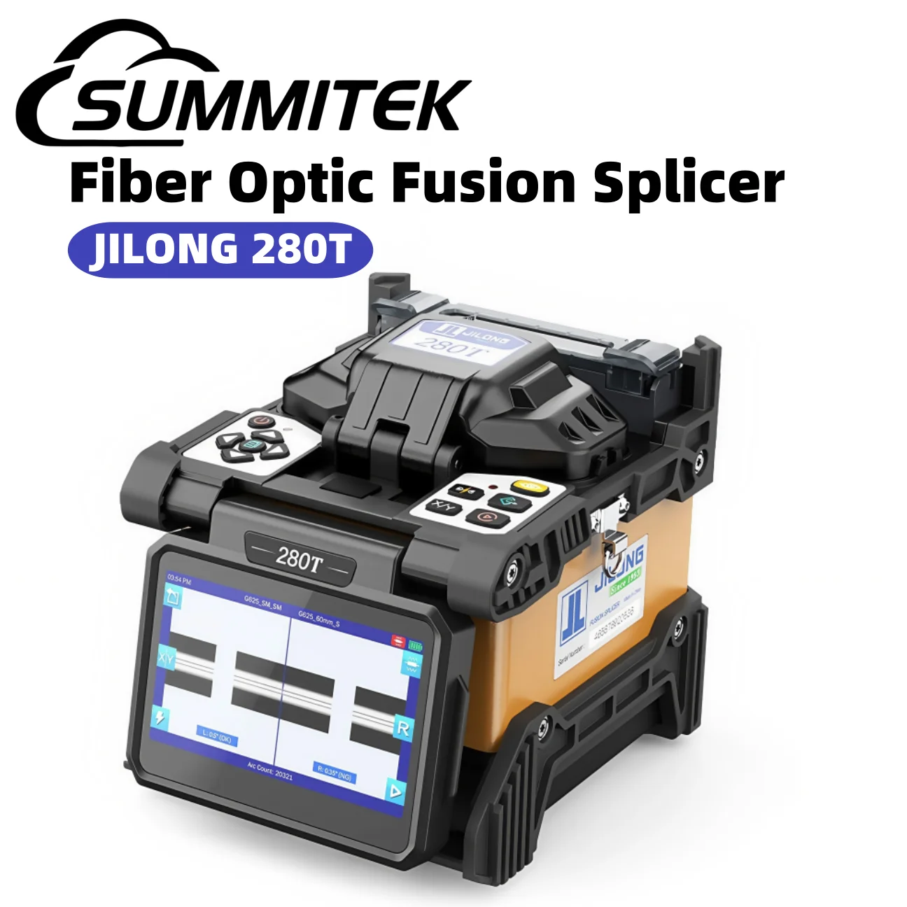 

SUMMITEK 280T волоконно-оптический сварочный аппарат 4,3 дюйма, четыре двигателя, машина для сращивания среднего багажника, емкостный сенсорный экран