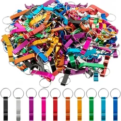 50/100pcs Mix 9 Colors Bottle Opener Key Chain Pocket Beer Opener Beverage Key Chain Wedding Favors for Guests Baby Shower Gifts