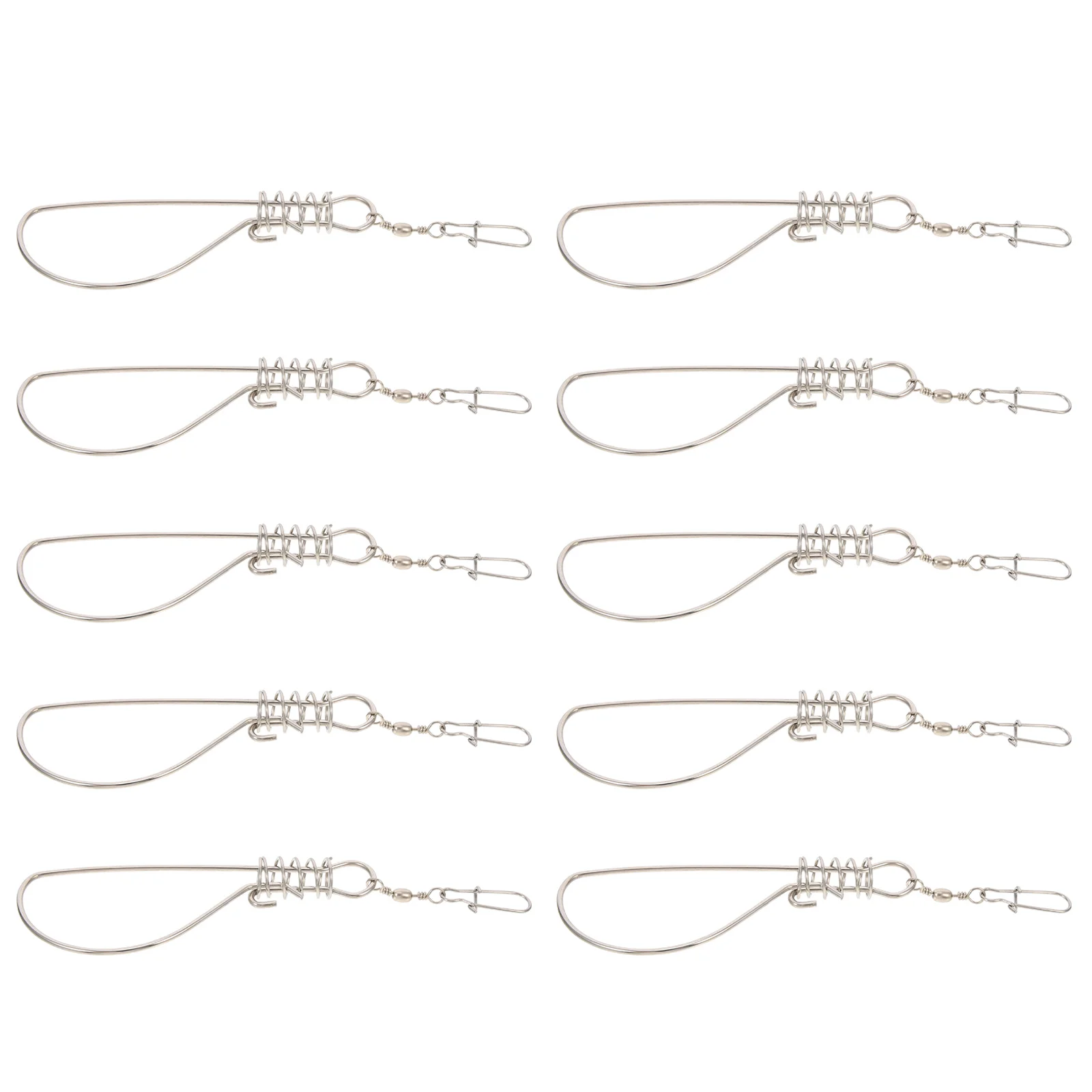 10Pcs Fish Lock Device Lock Fish Buckle Toolswith Reel Stainless Steel Lanyard Lock Belt Fish Lock Device Tackle