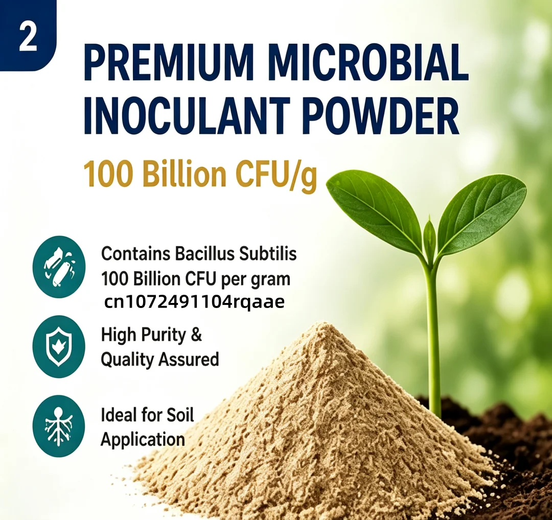 TOPJ 100 Billion CFU/g Bacillus Subtilis Microbial Inoculant Powder Soil Improver for Indoor & Garden Plants, Vegetables, Fruits
