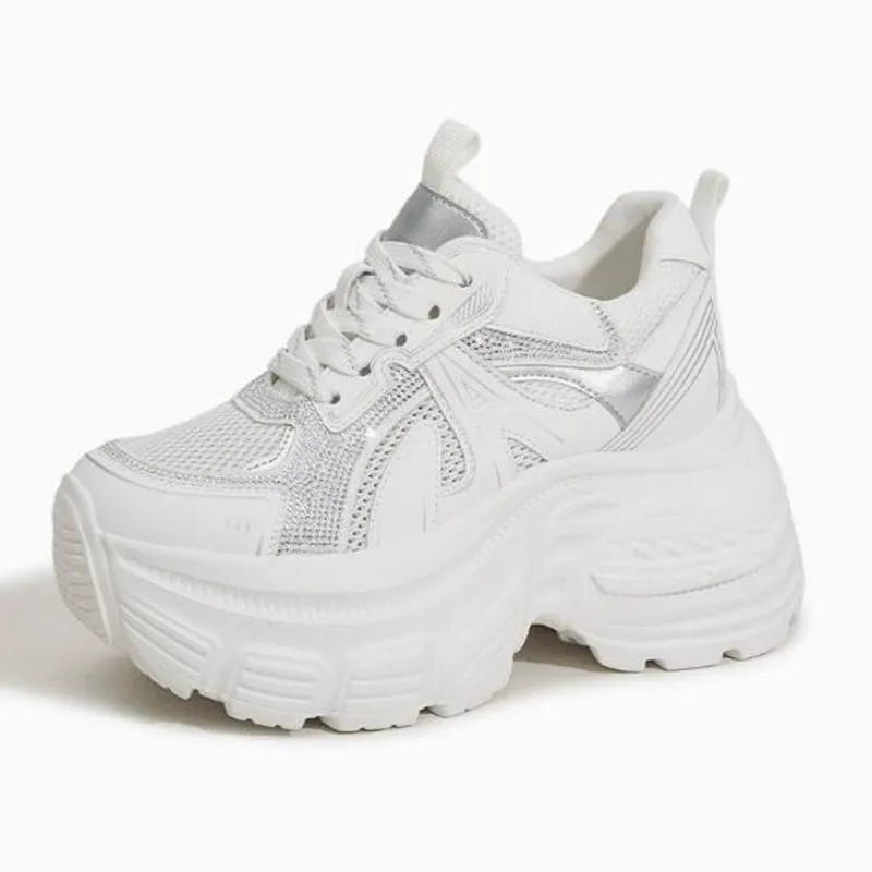 

Женские повседневные туфли на массивной подошве из синтетической кожи 8 см, удобные кроссовки на платформе, нескользящие, новые, весенне-осенние, легкие прогулочные туфли