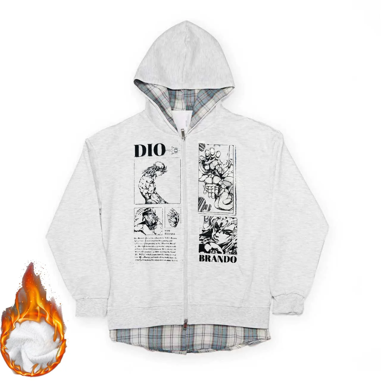 

Мужская толстовка-худи Jojo Dino Scary Beast Dio в японском стиле, с пэчворком, осенне-зимняя, утепленная, из полиэстера