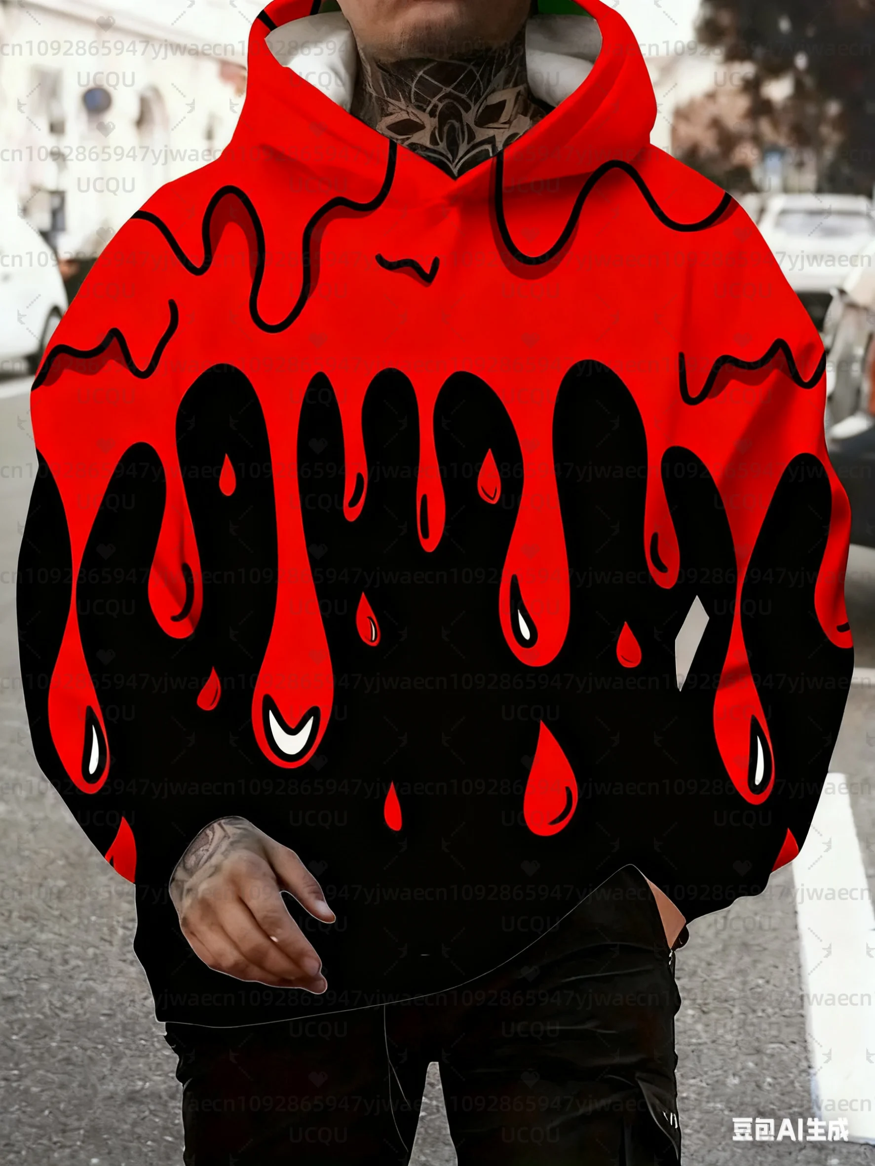 سويت شيرت رجالي بقلنسوة باللون الأخضر النيون والأرجواني، بلوفر بنمط تنقيط سائل يوميًا ورياضة للياقة البدنية في الهواء الطلق، هوديس نسائي #6