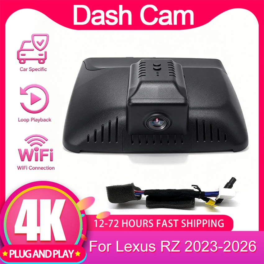 New! UHD 4K Car DVR Wifi DVR Video Recorder Dash Cam For Lexus RZ 450e RZ450 PREMIUM/LUXURY AWD Electric 2023-2026, Dashcam