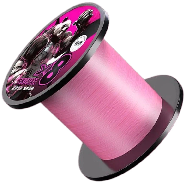 8 Strands Braided PE Fishing Line 1000M Pink Super Smooth Large Spool Full Length Wear Resistant Long Cast Lure Angling Tackle