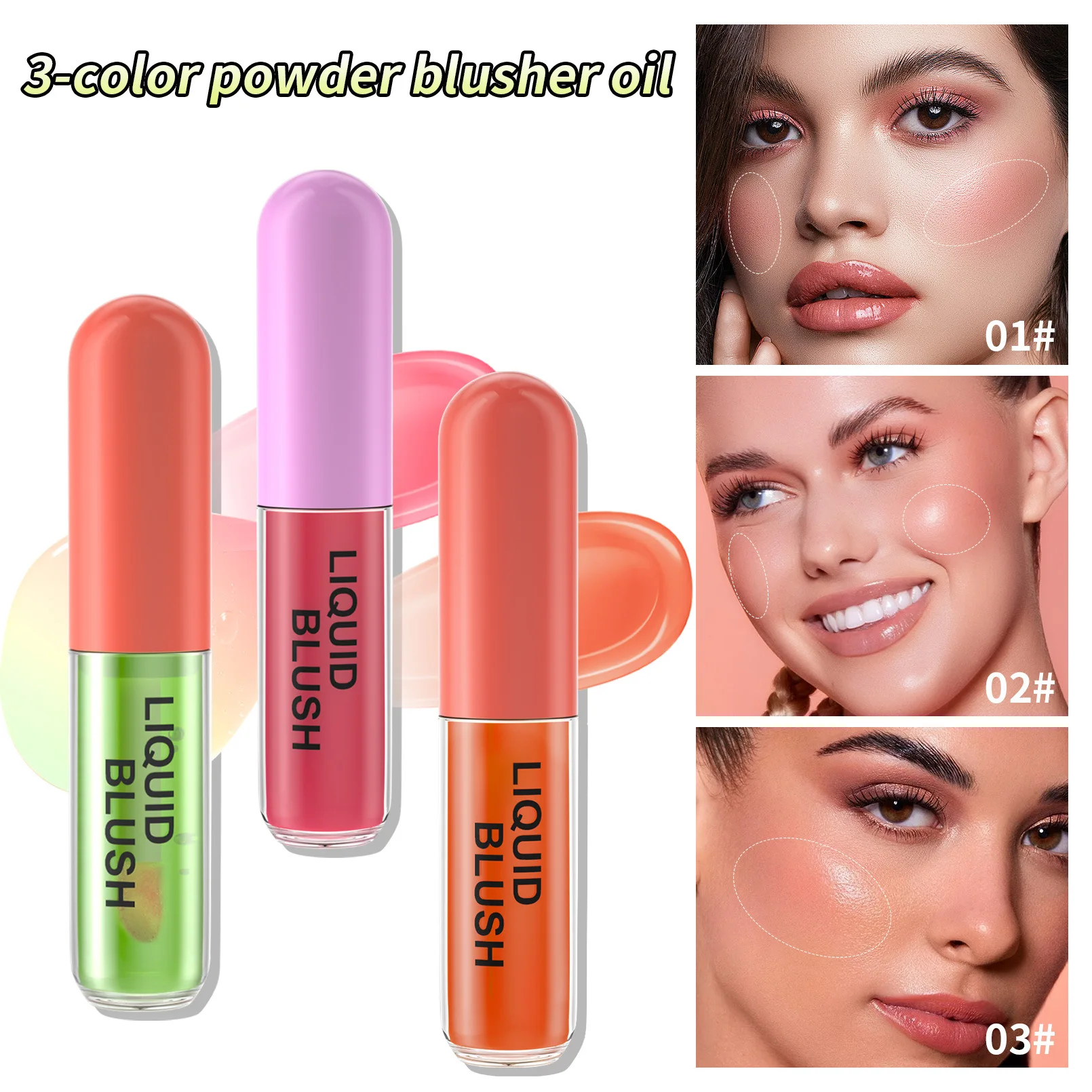 Kleur Veranderende Blush Olie Roze Oranje Natuurlijke Hydraterende Lip En Wang Dual Use Watertemperatuur Verandering Vloeibare Blush