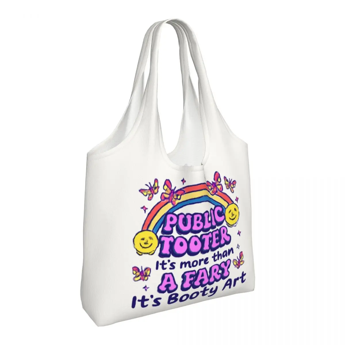 Public Tooter Booty Art Vibes Large Capacity Canvas Tote Bag Single Shoulder Commute Bag For Women Eco-Friendly Shopping Bag