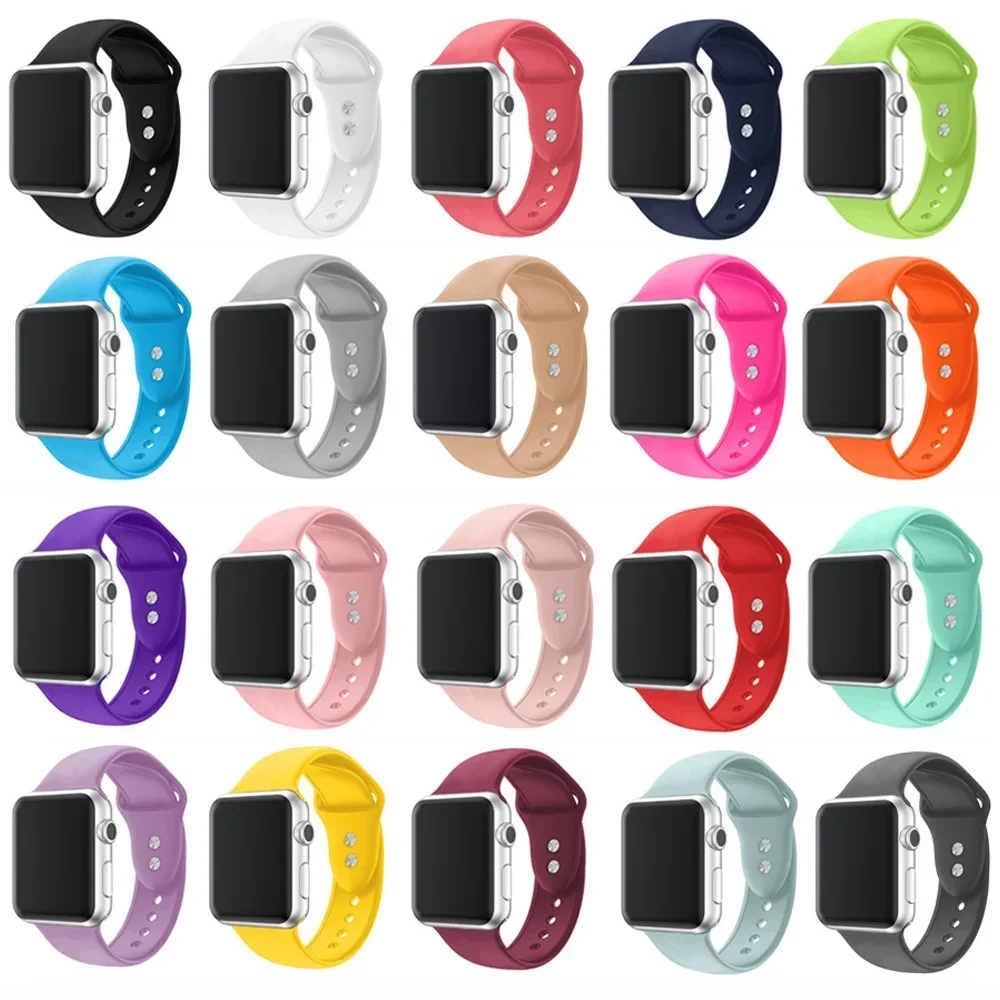 Straps For Apple Watch band 44mm 41mm 45mm 40mm 49mm 42mm 38mm Silicone Sport bracelet correa iwatch Series Ultra 8 7 se 6 5 4 3