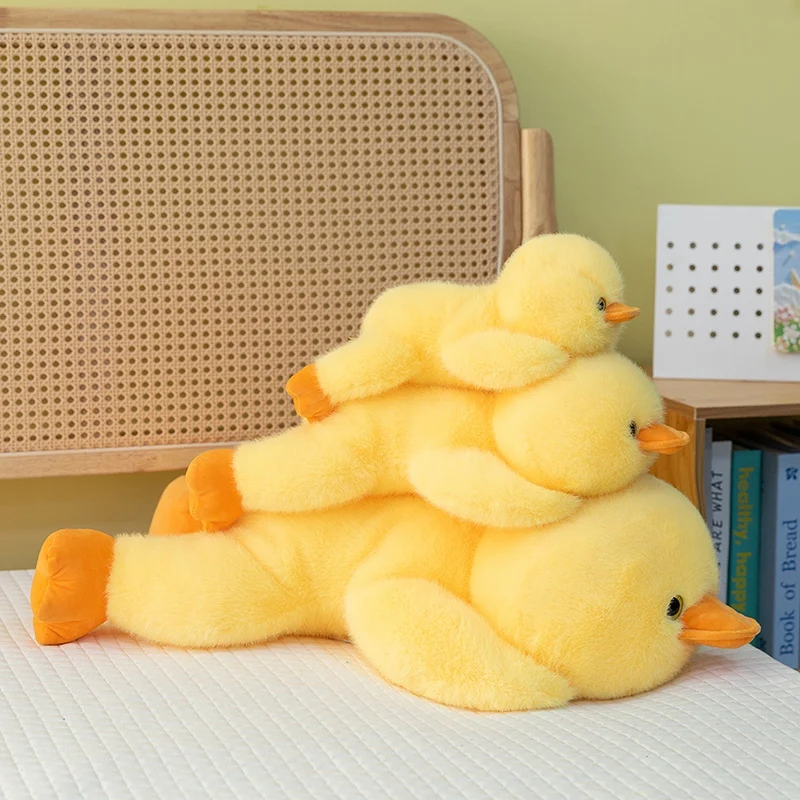 30/40/60cm Cartoon Lying Platypus Plush Doll Pillow Cute Yellow Duck Stuffed Animal Home Decoration Appease Gift For Children