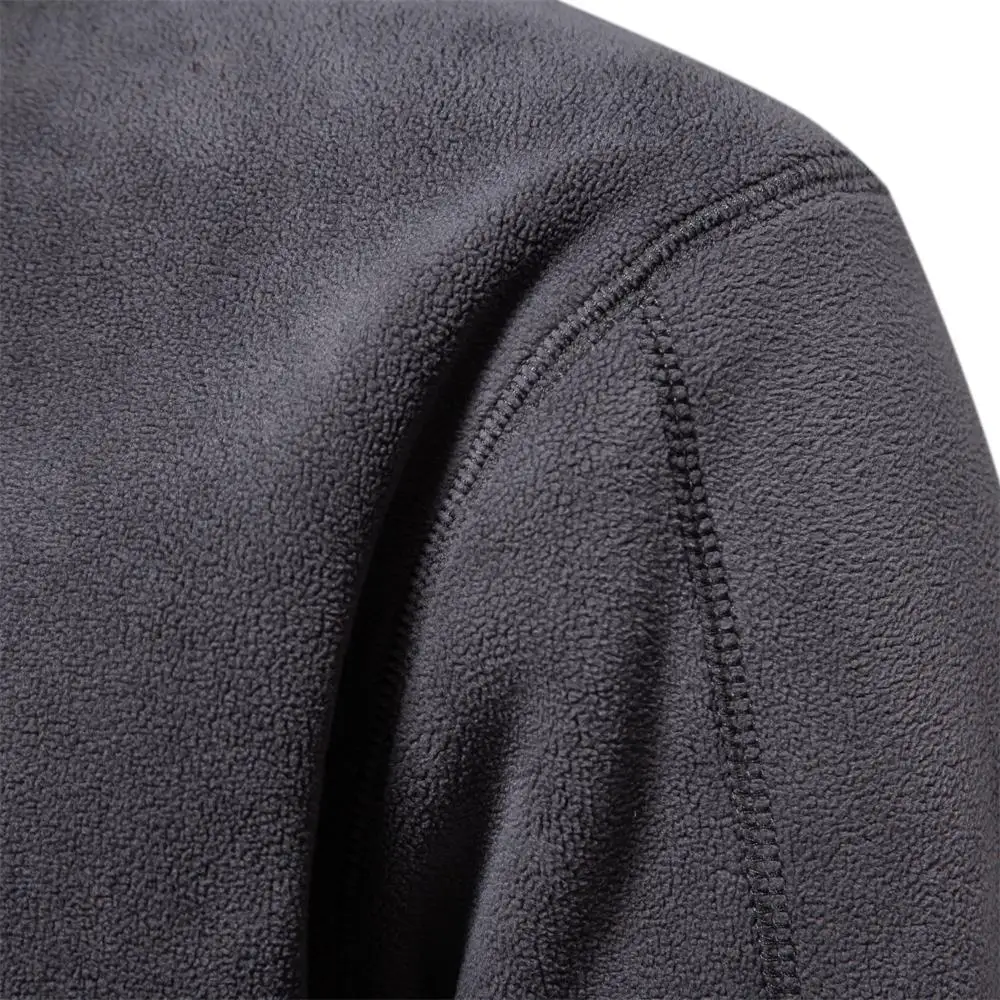 Men\'s Windbreaker Jackets For Men Fall Winter Warm Fleece Tops Men Sweatshirts Casual Pullover Fashion Solid Color Sweatshirt