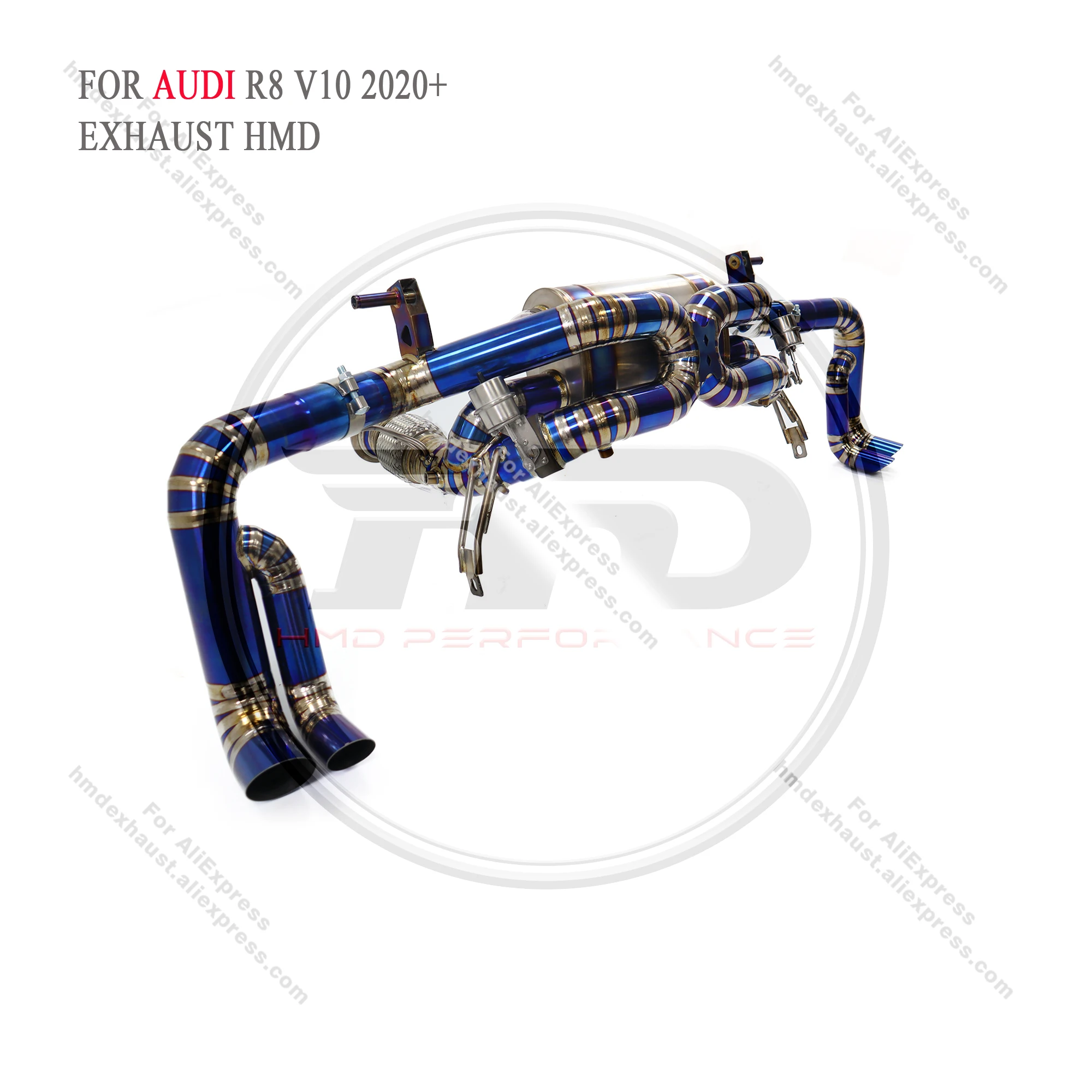 HMD Titanium Exhaust System Performance Catback for Audi R8 V10 5.2L 2020+ Dual Outlet Muffler with Valve with OPF