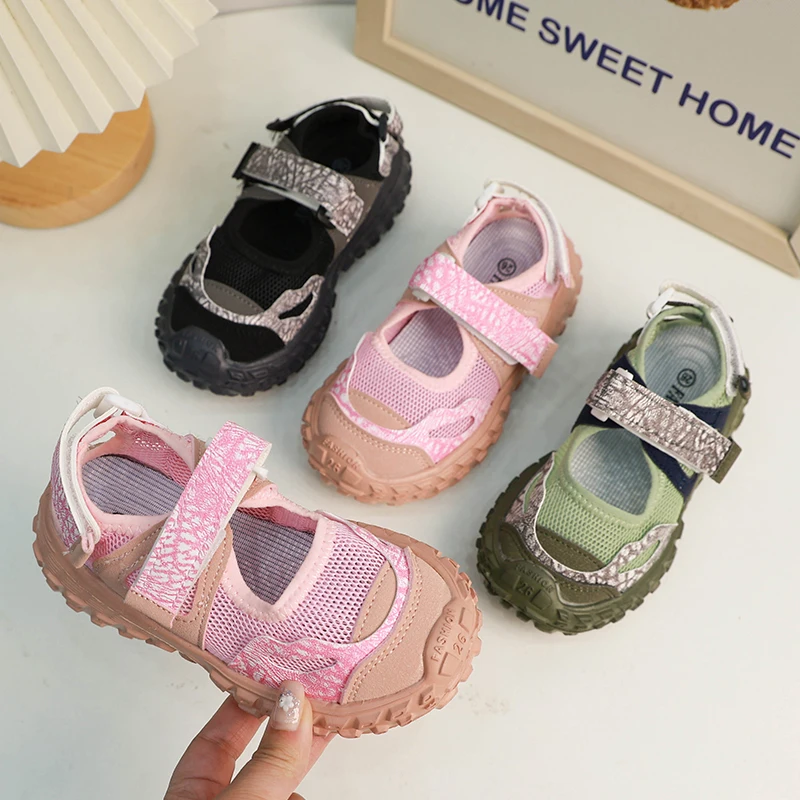 Children Sport Sandals for Girls Mesh Breathable Boys Sneaker Casual Beach Shoes Fashion Hollow Out Non-slip Flat Tenis Feminino