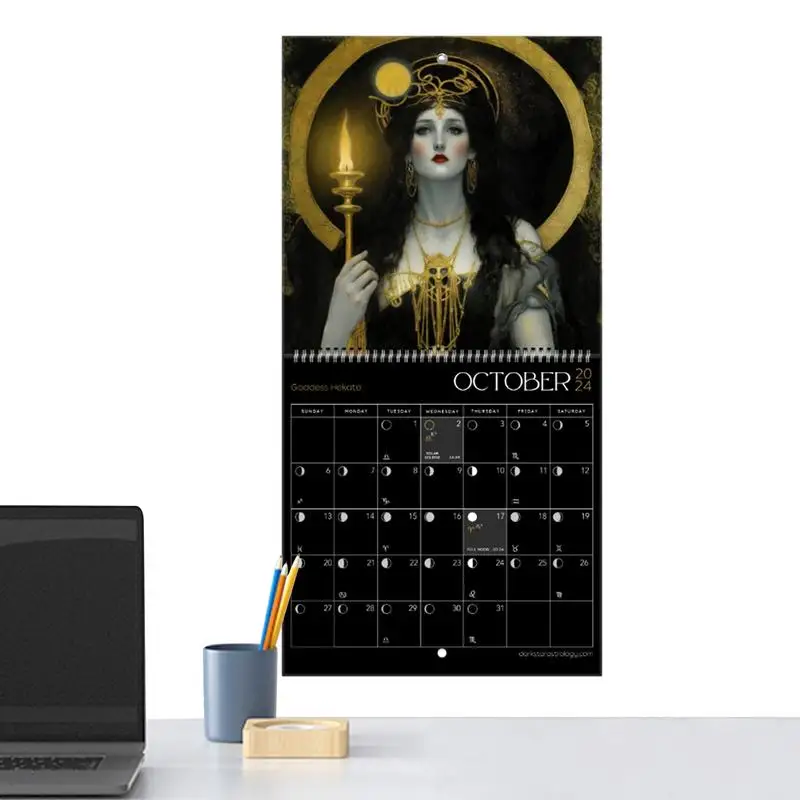 

2024 Lunar Calendar Goddess Moon Phase Wall Art Lunar Calendar Safe And Decorative 2024 Lunar Phases Calendar For Bedrooms