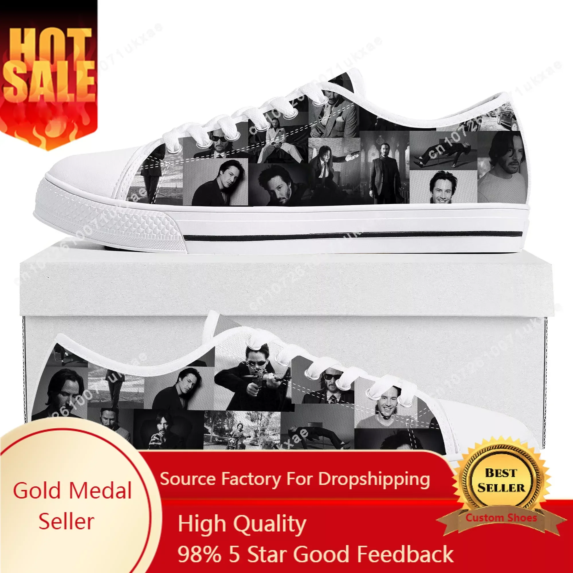 

Keanu Reeves Low Top Sneakers Mens Womens Teenager Canvas High Quality Sneaker Casual Custom Made Shoes Customize DIY Shoe