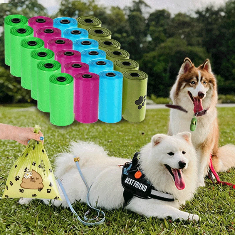 

Biodegradable Pet Poop Bags Disposable Dog Waste Bags Outdoor Cleaning Poop Bag Dogs Garbage Holder Dispensers Cleaning Supplies