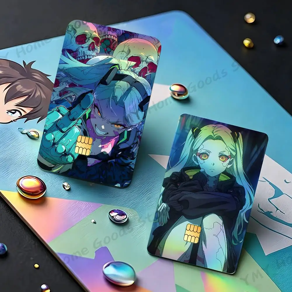 COOL Cartoon R-Rebecca Lucy Holographic Laser Shinny Film Skin Cover Sticker for Debit Credit Card Bank Card