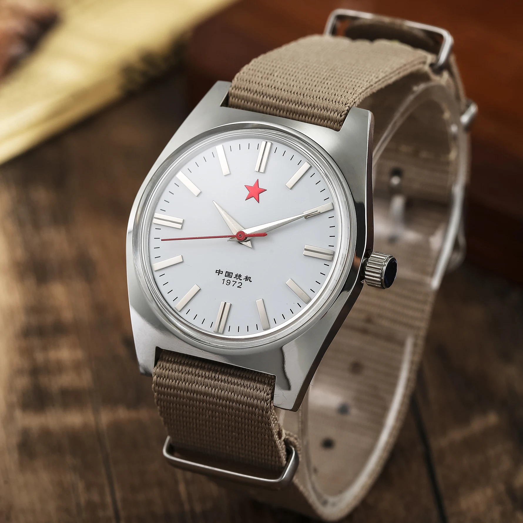 Mechanische Herrenuhr Shanghai 8120, manuelles mechanisches Uhrwerk, 36 mm, Retro-chinesische Uhr, geeignet für Herrengeschenke