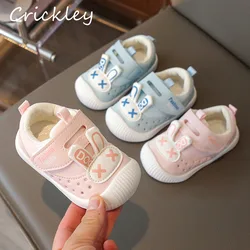 Cute Rabbit Baby Girls Boys Sneakers Cartoon PU Hook Loop Infant Kids Casual Shoes Non Slip Soft Bottom Children Sport Shoes