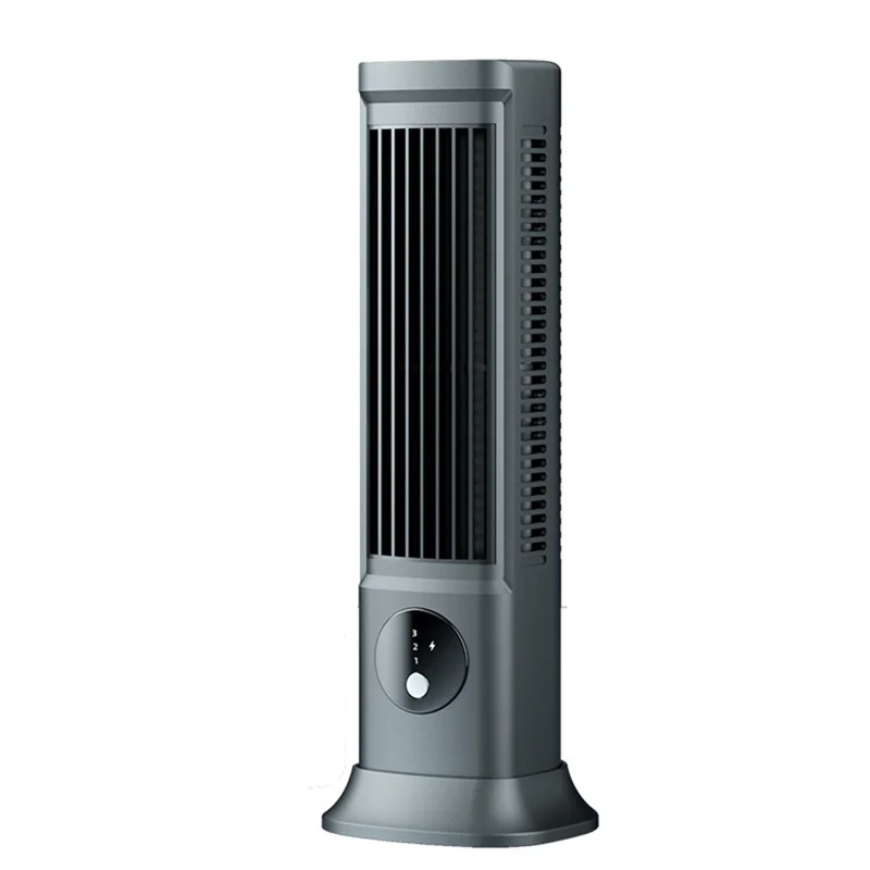 Desktop Bladeless Fan, USB Rechargeable Portable Air Conditioner 3 Speeds Silent Table Tower Fan