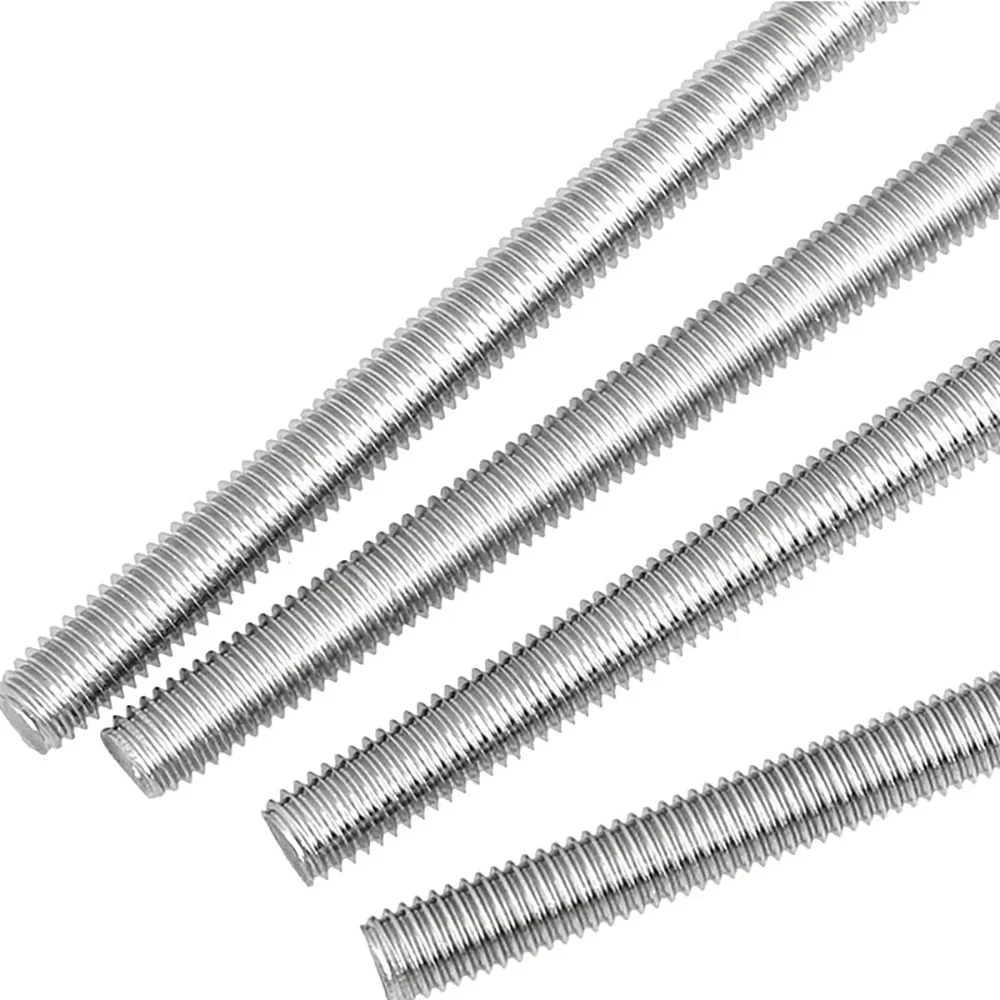 Headless Fully Thread Rod Bar M6 M8 M10 M12 M14 M16 M18 M20x250mm Stud Wire Screw Rod 304 Stainless Steel Fasteners Silver Tone