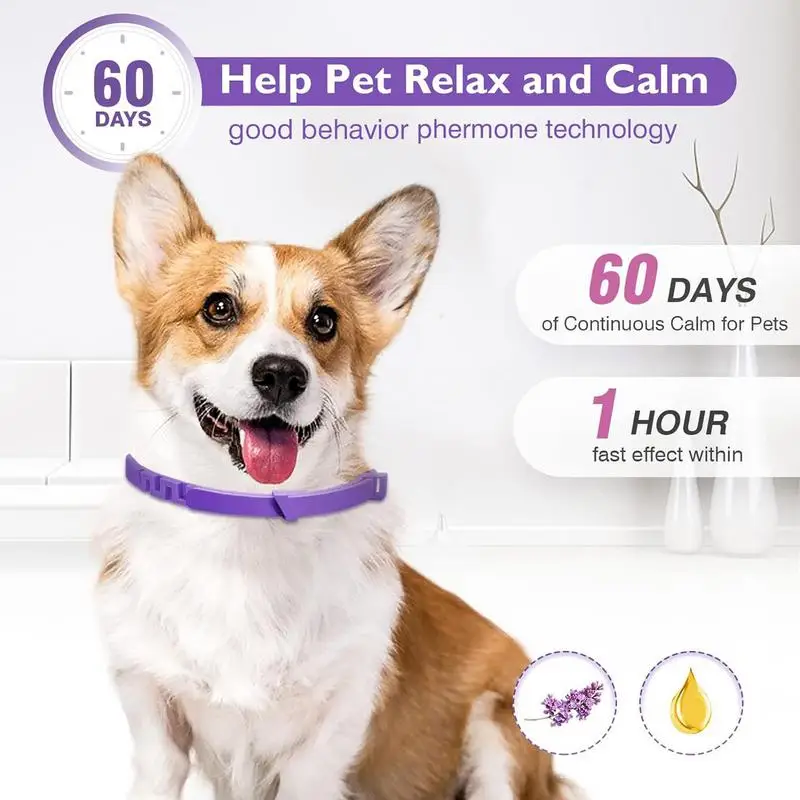 Pheromone Collar for Dogs 3Pcs Dog Pheromone Calm Collars Relieve Bad Behavior Lasts 60 Days Calming Dog Collar for All Small