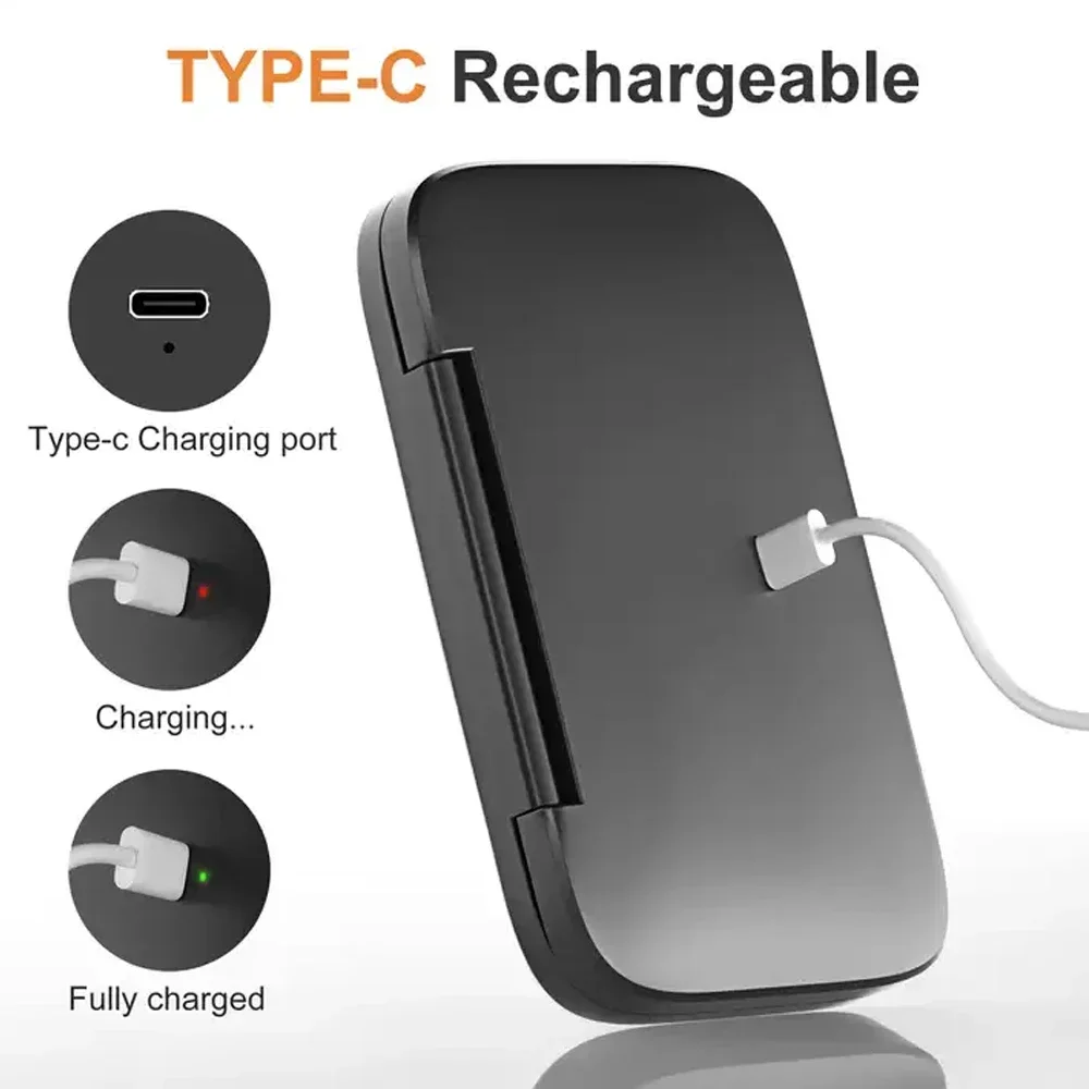 مرآة مكياج مربعة قابلة لإعادة الشحن مع أضواء LED 1x/5x مرآة تكبير مدمجة مرايا الغرور أدوات تجميل هدايا للفتيات