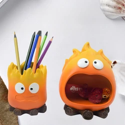 New Calcifer Fire Desktop Decoration Creative Home Living Room Porch Key Storage Tray Cartoon Snack Organizer Table Ornaments