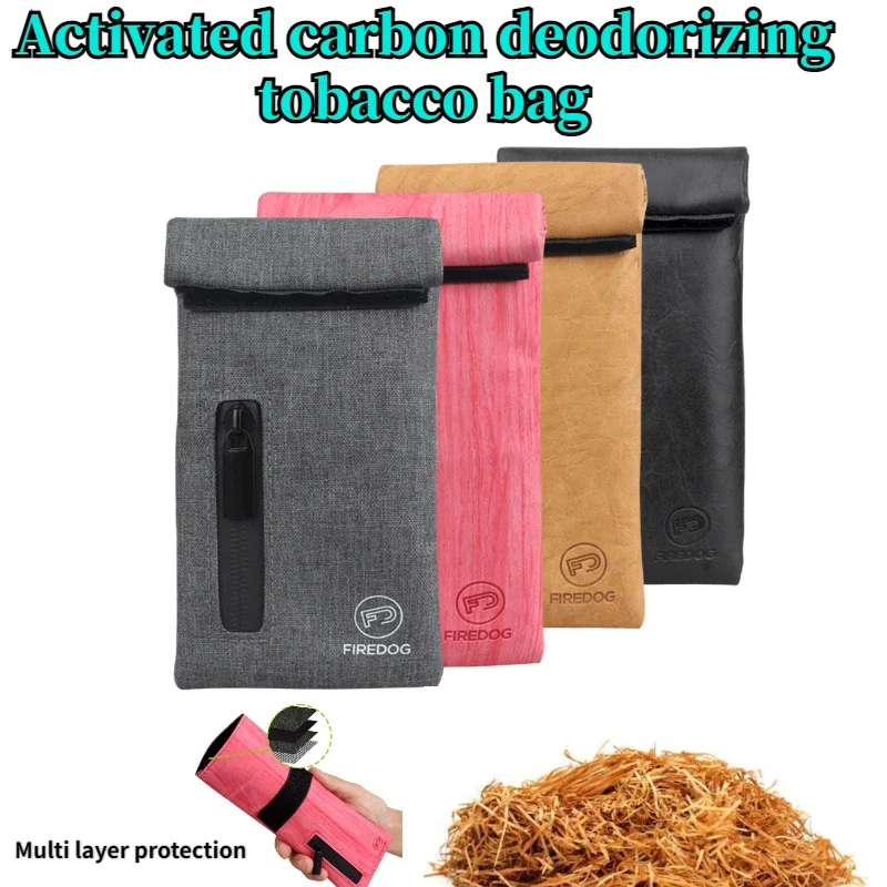 Activated carbon deodorizing tobacco bag Fashionable Portable Multi functional tobacco travel bag Folding pipe bag Smoking Tool