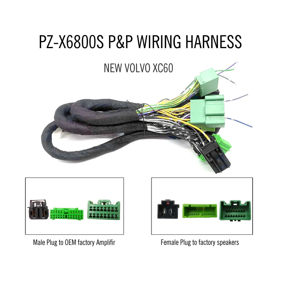 PUZU plug and play PZ-Y048 wiring harness for New Volvo XC60 only for pz-x6800s