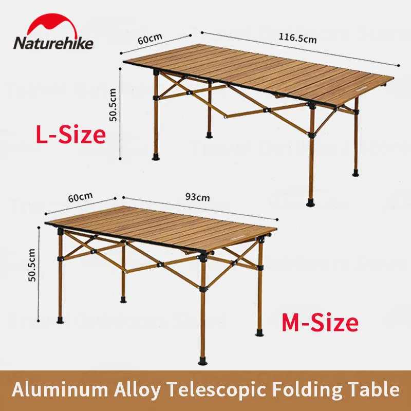 

Naturehike 3.46kg Portable Folding Table Outdoor Picnic Aluminum Alloy Table High Strength Storage Table Camping Picnic BBQ