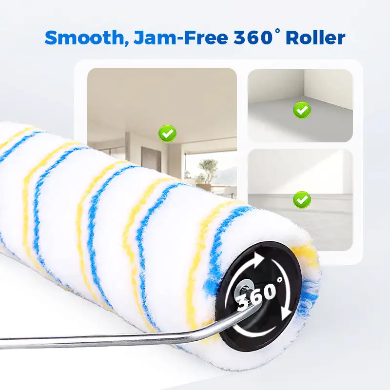 فرشاة دوارة للطلاء بمقبض قابل للفصل، فرشاة طلاء من اللاتكس، أداة طلاء جدران، فرشاة طلاء إسفنجية قابلة لإعادة الاستخدام