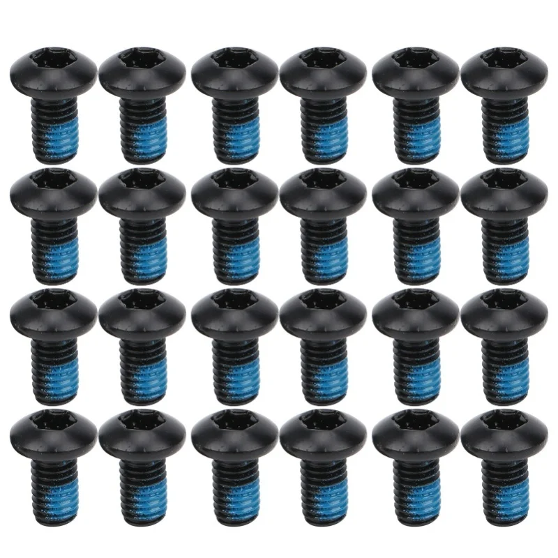 24pcs ZTTO Bicycle Disc Brake Screws T25 Colorful Bolts M5x10mm/0.4in Steel Wear ResistanceBlack