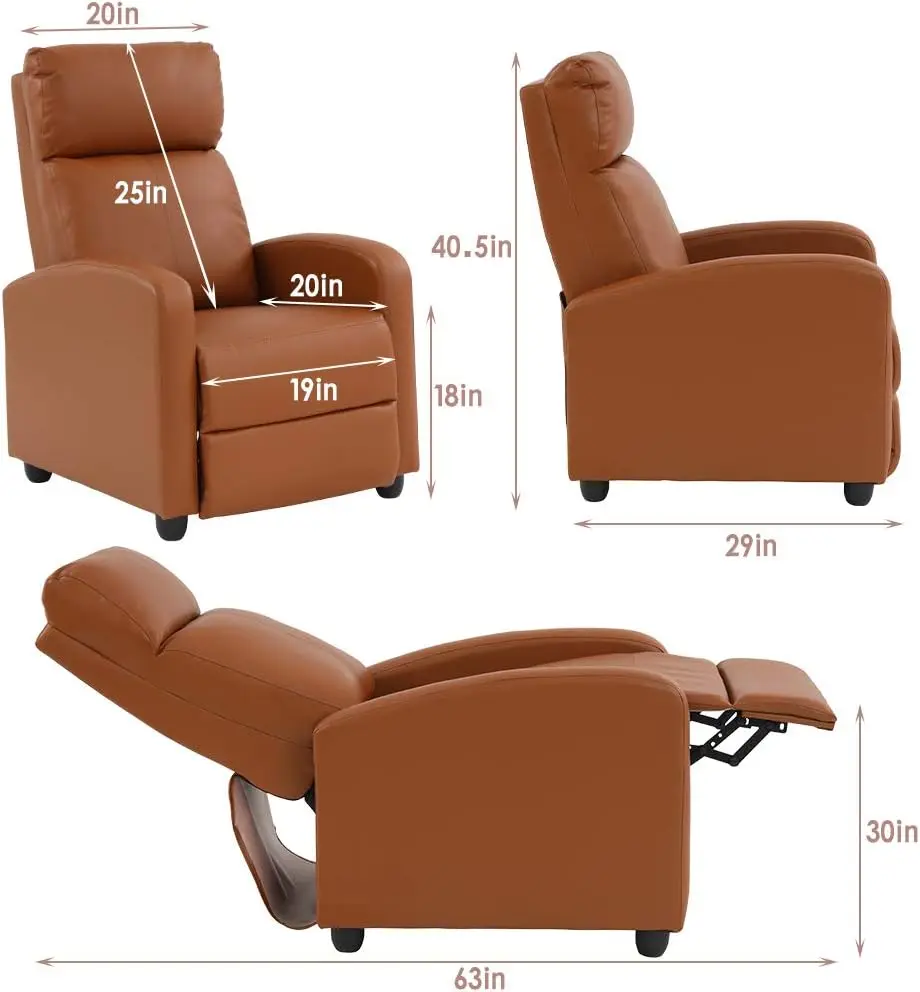 Recliner Chair for Living Room Reading Chair Home Theater Seating Reclining Chair Recliner Sofa Winback Chair Single Sofa